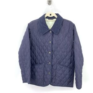 John Partridge Men Size Small Jacket Blue Quilted Coat Barn Chore Snap‎ Close